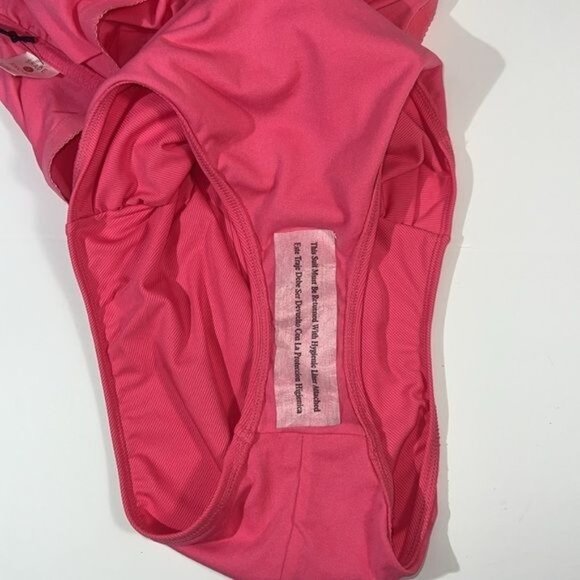 Shade & Shore Womens One-Piece Swimsuit L Pink Recycled Polyester Spandex Cheeky - Picture 8 of 8